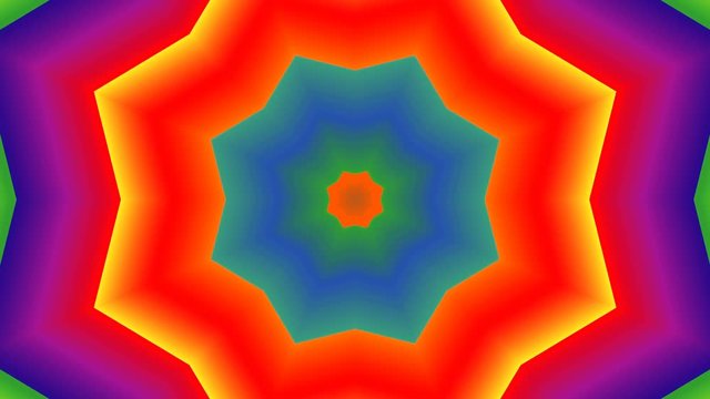Abstract shape animated color saver computer transition background with kaleidoscope effect with the possibility of looping without breaks