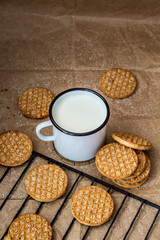 Delicious cookies and a cup of milk