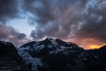 Hiking on a mountain