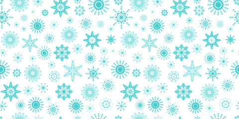 Snowflakes seamless pattern. Winter repeat texture. snow background. Template wallpaper. Can use for holidays decor, Christmas, New Year designs, textile, fabric, wrapping paper.