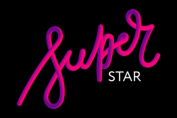 Fototapeta premium slogan Superstar phrase graphic vector Print Fashion lettering calligraphy