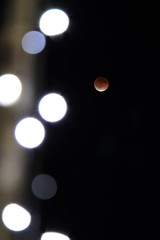 皆既月食とイルミネーション