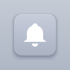 Notification, gray vector button with white icon