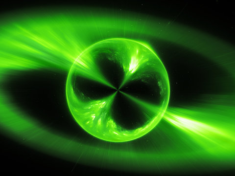 Green mysterios object in space gamma ray burst