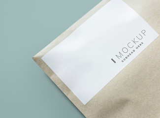 Natural brown paper envelope mockup