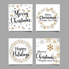 Handmade style greeting card - Merry Christmas and Happy New Year 2018 - Vector EPS10. vector illustration