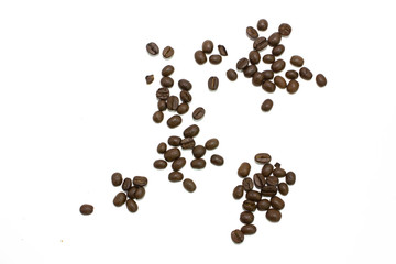 Coffee beans isolated on white background.