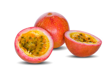 passion fruit on white background.