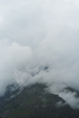 mount peak in a clouds. storm clouds over the mountain