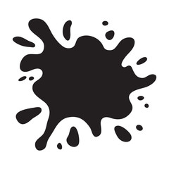 Black splash isolated on white background. Vector illustration