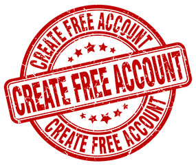 create free account red grunge round vintage rubber stamp