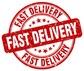 fast delivery red grunge round vintage rubber stamp