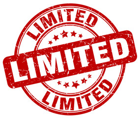 limited red grunge round vintage rubber stamp