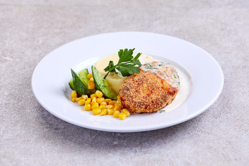 chicken with mashed potato