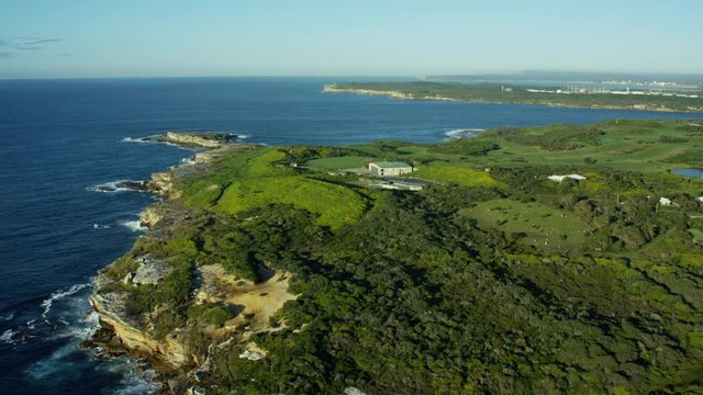 Aerial view of Cape Banks Helicopter base Sydney Australia