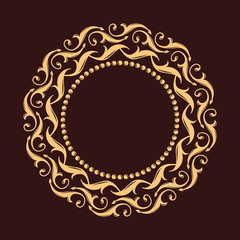 Gold decorative frame. Vector logo templates.The past. Monogram, initials, jewelry. Elegant emblem logo for restaurants, hotels, bars and boutiques.