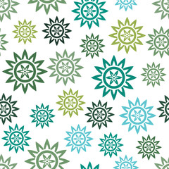 Seamless pattern with abstract flowers. Vector illustration.