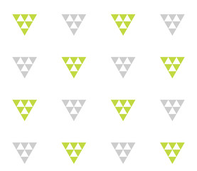 Seamless geometric pattern wth colorful triangles on white background. Seamless abstract triangle geometrical background. Infinity geometric pattern. Vector illustration.