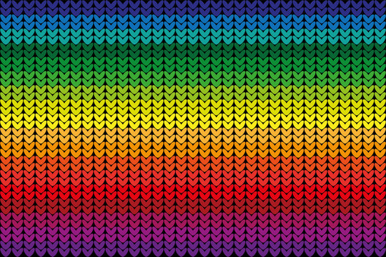seamless background knitting pattern in rainbow colors
