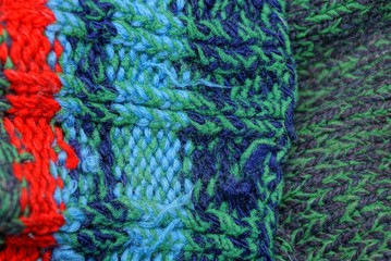 colored wool striped fabric texture from old clothes