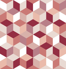 Seamless pattern of colored cubes. Endless multicolored cubic background. Cubical background. Abstract seamless background with cube decoration. Vector illustration.