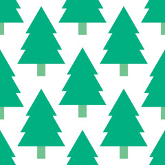 Spruce forest seamless pattern. Winter background. Vector illustration.