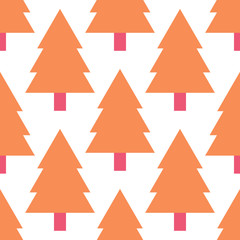 Spruce forest seamless pattern. Winter background. Vector illustration.