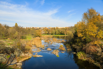 Ros river in Ukraine in autumn