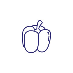 Bell pepper line icon. Vegetable, paprika, ingredient. Salad concept. Vector illustration can be used for topics like food, harvest, grocery