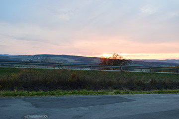 Sonnenuntergan bei Barweiler in der Eifel