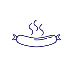 Hot sausage line icon. Wiener, meal, bbq. Delicatessen concept. Vector illustration can be used for topics like cooking, Bavarian food, restaurant