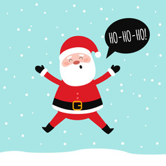 Happy Santa. Merry Christmas and happy new year. Vector