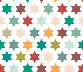 Hexagonal star background. Seamless geometric pattern with stars. Seamless abstract geometrical background. Vector illustration.
