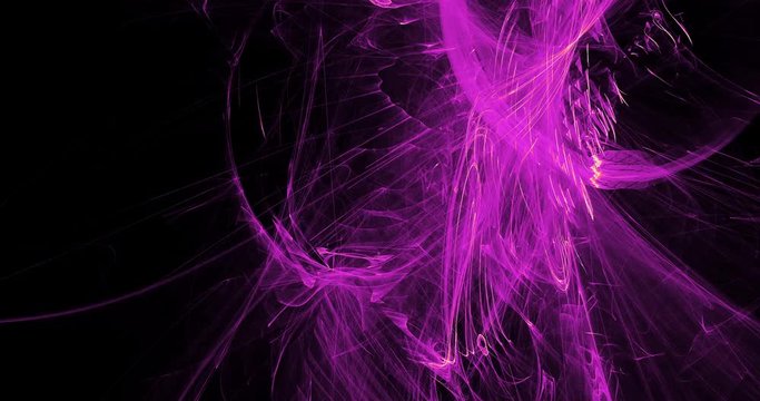 Abstract Design In Purple Lines Curves Particles On Dark Background