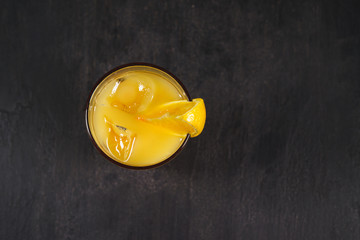 Fresh cocktail on a black background. Alcoholic and Fruit Non-alcoholic cocktails. 
