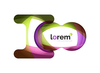 Abstract geometric design logo made of flowing elements