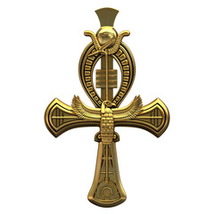 3D illustration of the Ankh isolated on white.