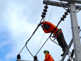 Man Working on the Working at height