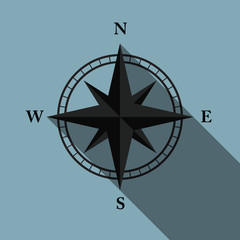 Wind rose icon vector flat design.