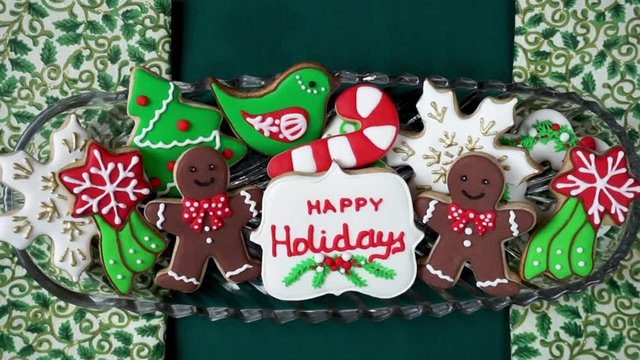 Happy Holidays Christmas Cookies and Gingerbread Man Cookies