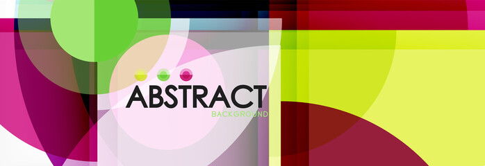 Abstract background - multicolored circles, trendy minimal geometric design
