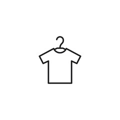 t-shirt on hanger line icon on white background