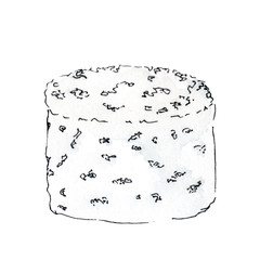 watercolor cheese sketch drawn by hands. print food sign