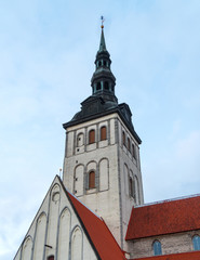 Fototapeta na wymiar Saint Nicholas church in old Tallinn.