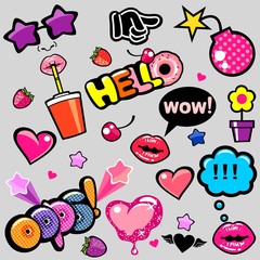 Векторный набор рисованных объектов, элементы дудл