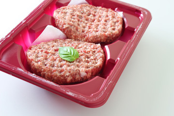 cutlet in plastic red packaging