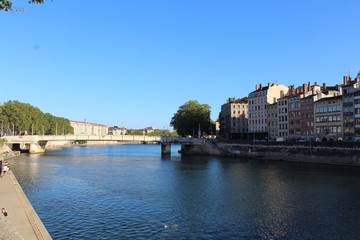 Lyon - Le Vieux Lyon vu depuis les quais de Saône