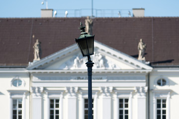 urban facade with lamp