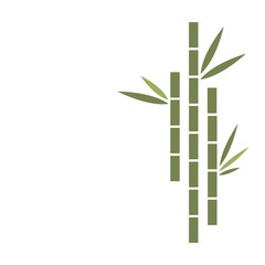 Fototapeta na wymiar Bamboo logo template design or vector icon for website. Chinese, asian or eastern background or layout with bamboo illustration. Flat clean design.