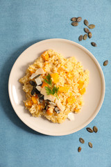 pumpkin risotto and parmesan